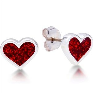Disney Couture Alice/Red Queen heart earrings